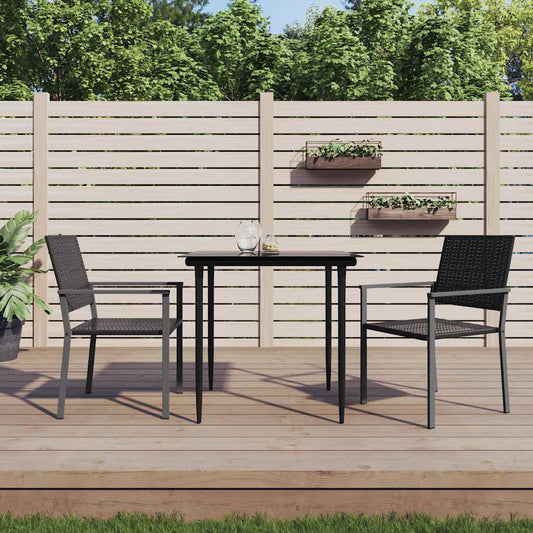 Garden Chairs 2 pcs Black 54x62,5x89 cm Poly Rattan