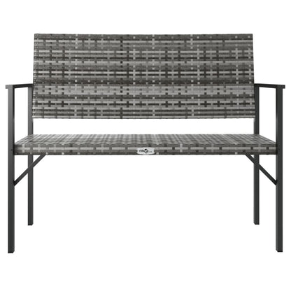 2-Seater Garden Bench Grey Poly Rattan