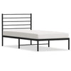 Metal Bed Frame without Mattress with Headboard Black 100x190cm