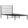 Metal Bed Frame without Mattress with Headboard Black 100x190cm