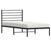 Metal Bed Frame without Mattress with Headboard Black 100x190cm