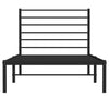 Metal Bed Frame without Mattress with Headboard Black 100x190cm