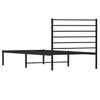 Metal Bed Frame without Mattress with Headboard Black 100x190cm