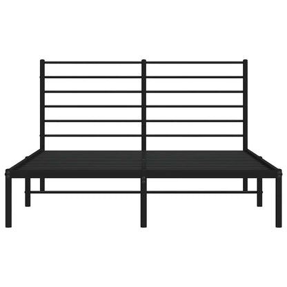 Metal Bed Frame without Mattress with Headboard Black 120x200cm