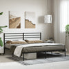 Metal Bed Frame without Mattress with Headboard Black 193x203cm