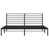 Metal Bed Frame without Mattress with Headboard Black 193x203cm