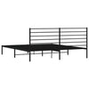 Metal Bed Frame without Mattress with Headboard Black 193x203cm
