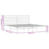 Metal Bed Frame without Mattress with Headboard Black 193x203cm