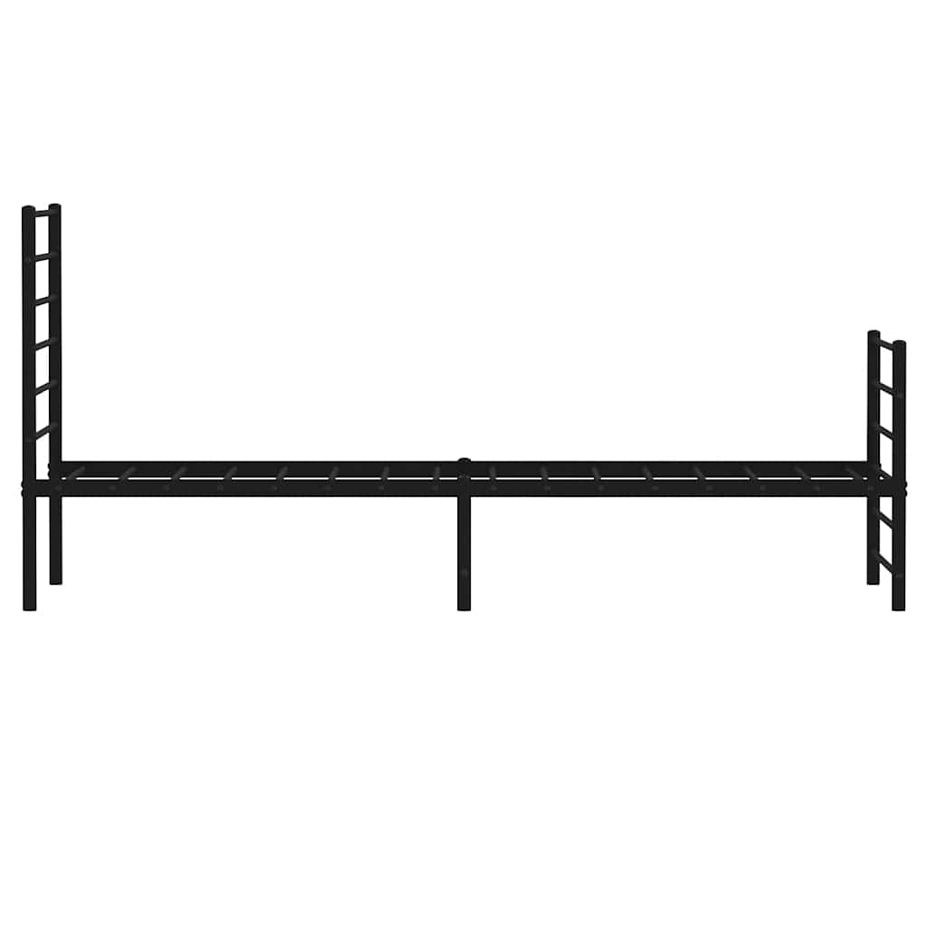 Metal Bed Frame without Mattress with Footboard Black 90x200cm