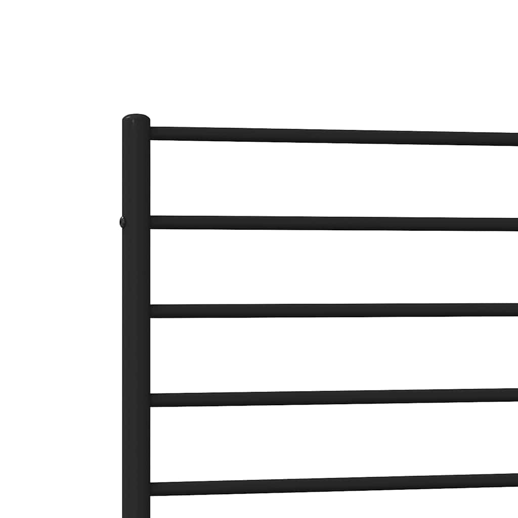 Metal Bed Frame without Mattress with Footboard Black 90x200cm
