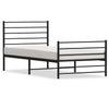 Metal Bed Frame without Mattress with Footboard Black 100x190cm