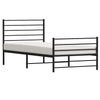 Metal Bed Frame without Mattress with Footboard Black 100x190cm