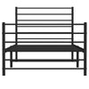 Metal Bed Frame without Mattress with Footboard Black 100x190cm