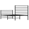 Metal Bed Frame without Mattress with Footboard Black 100x190cm