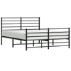 Metal Bed Frame without Mattress with Footboard Black 135x190cm