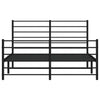 Metal Bed Frame without Mattress with Footboard Black 135x190cm