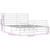 Metal Bed Frame without Mattress with Footboard Black 135x190cm