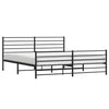 Metal Bed Frame without Mattress with Footboard Black 193x203cm