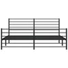 Metal Bed Frame without Mattress with Footboard Black 193x203cm