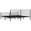 Metal Bed Frame without Mattress with Footboard Black 193x203cm