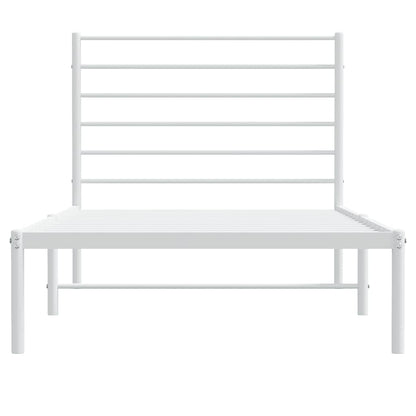 Metal Bed Frame without Mattress with Headboard White 80x200cm