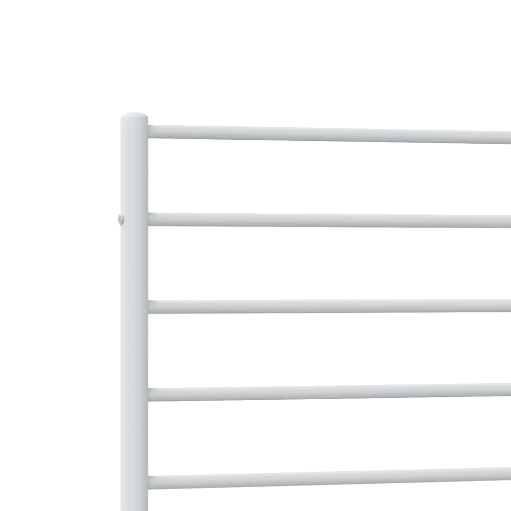 Metal Bed Frame without Mattress with Headboard White 100x190cm