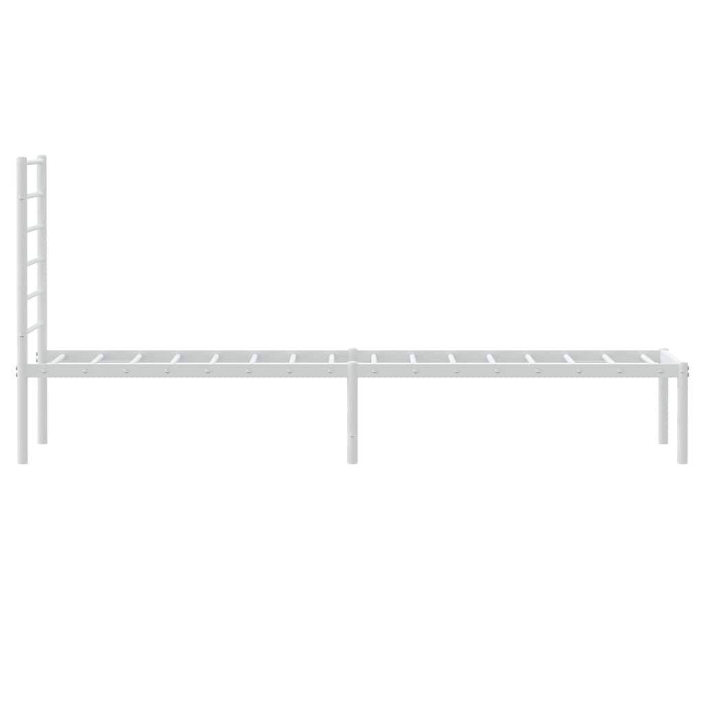 Metal Bed Frame without Mattress with Headboard White 100x200cm