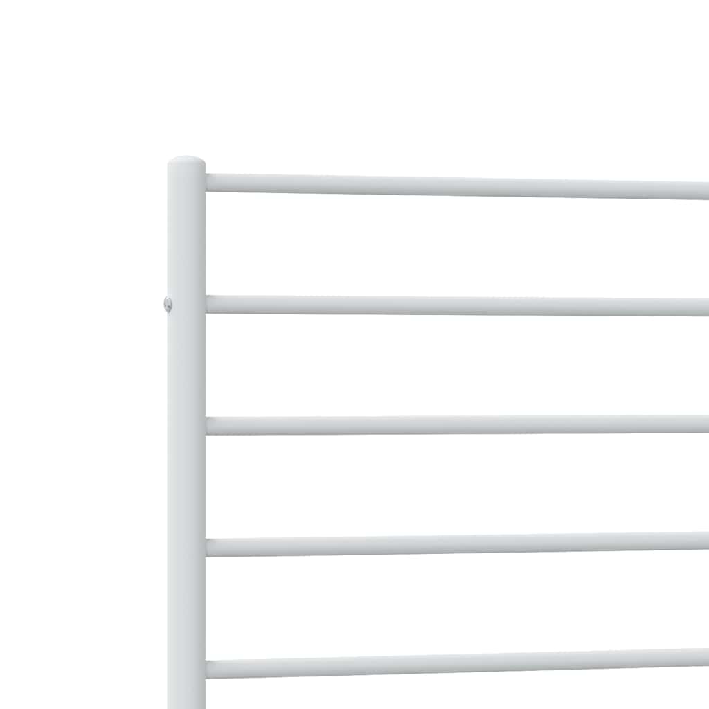 Metal Bed Frame without Mattress with Headboard White 100x200cm