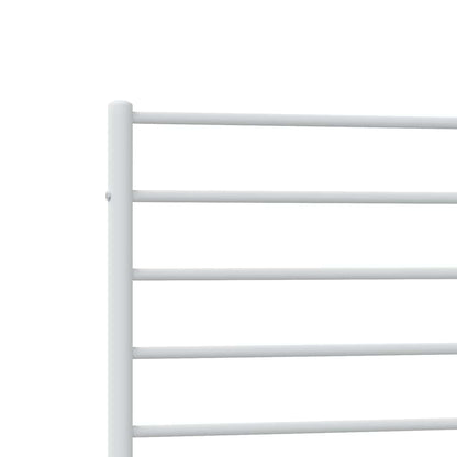 Metal Bed Frame without Mattress with Headboard White 100x200cm