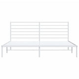 Metal Bed Frame with Headboard White 180x200 cm Super King