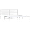 Metal Bed Frame without Mattress with Headboard White 183x213cm