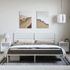 Metal Bed Frame without Mattress with Headboard White 193x203cm