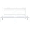 Metal Bed Frame without Mattress with Headboard White 193x203cm