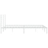 Metal Bed Frame without Mattress with Headboard White 193x203cm