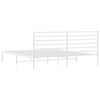 Metal Bed Frame without Mattress with Headboard White 193x203cm