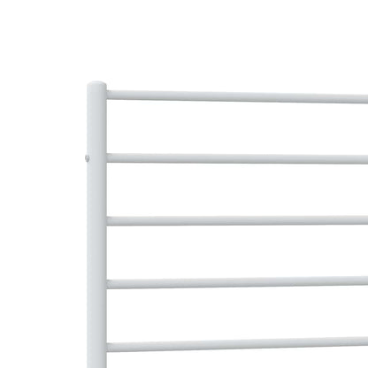Metal Bed Frame without Mattress with Footboard White 90x190cm