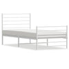 Metal Bed Frame without Mattress with Footboard White 100x190cm