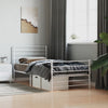 Metal Bed Frame without Mattress with Footboard White 100x190cm