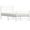Metal Bed Frame without Mattress with Footboard White 100x190cm
