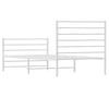 Metal Bed Frame without Mattress with Footboard White 100x190cm
