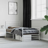 Metal Bed Frame without Mattress with Footboard White 100x190cm