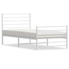 Metal Bed Frame without Mattress with Footboard White 100x200cm