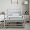 Metal Bed Frame without Mattress with Footboard White 100x200cm