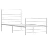 Metal Bed Frame without Mattress with Footboard White 100x200cm