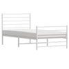 Metal Bed Frame without Mattress with Footboard White 100x200cm