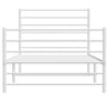 Metal Bed Frame without Mattress with Footboard White 100x200cm