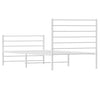 Metal Bed Frame without Mattress with Footboard White 100x200cm