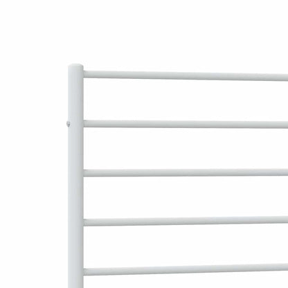 Metal Bed Frame without Mattress with Footboard White 100x200cm