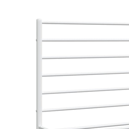Metal Bed Frame without Mattress with Footboard White 120x200cm
