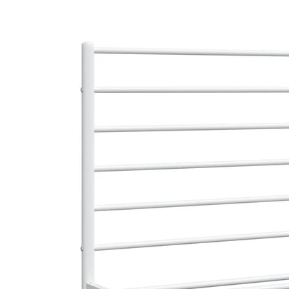 Metal Bed Frame without Mattress with Footboard White 140x190cm